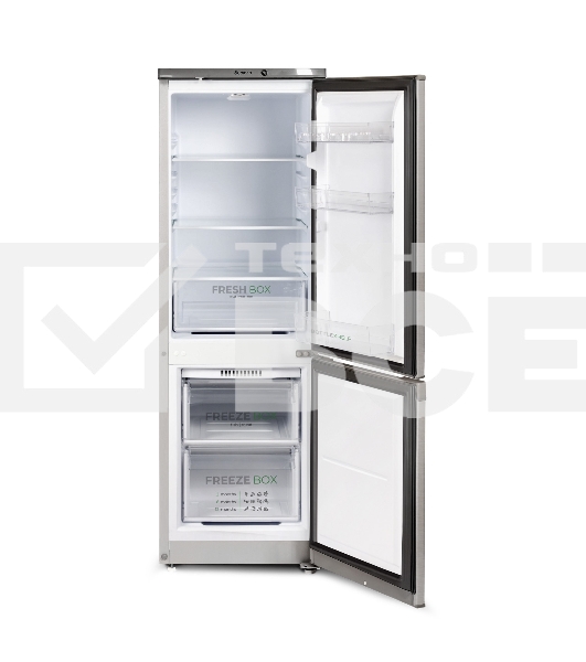 Холодильник Бирюса C418 серебристый металлопласт двухкамерный 125/55л морозилка снизу