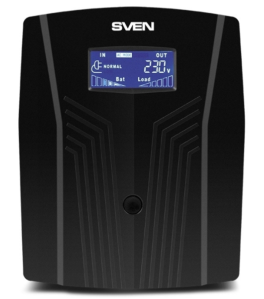 Источник бесперебойного питания UPS Sven Pro 1500 (1000 WA, LCD, USB, RG-45, 3 евро розетки)