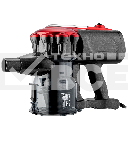 Пылесос вертикальный BRAYER BR4268 серый/красный, питание от сети, 185 Вт, уборка сухая, пылесборник 0,8 л