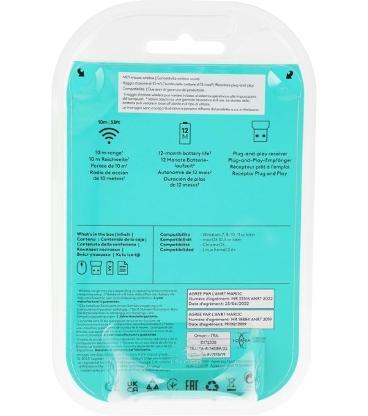 Мышь беспроводная Logitech M171 белый, 1000 dpi, радиоканал, USB, кнопки - 3