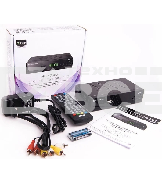 Ресивер эфирный цифровой DVB-T2 HD HD-600RU металл, дисплей, Эфир
