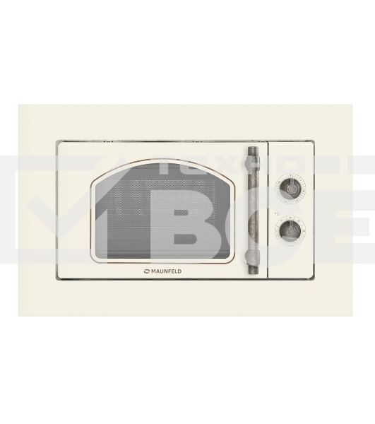 Микроволновая печь встраиваемая Maunfeld JBMO.20.5ERIB слоновая кость, 20 л, 700 Вт, переключатели - поворотный механизм