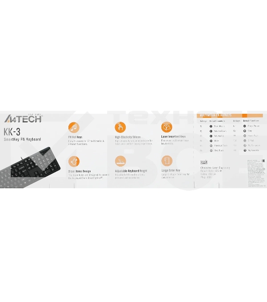 Клавиатура A4Tech KR-3 проводная, USB, черный