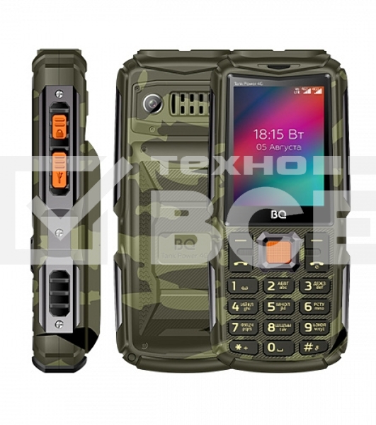 Мобильный телефон BQ 2410L Tank Power 4G камуфляж/метал