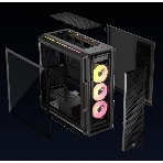 Корпус без блока питания Case Corsair iCUE LINK 5000T LX RGB, Midi-Tower, TG, 3x120мм RGB, 4xUSB-A 3.2, 1xUSB 3.2 Type-C, E-ATX, ATX, mATX, mITX Black, фото2