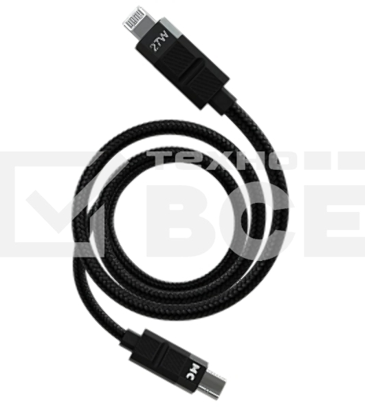 Дата-кабель MORE CHOICE (4620202555069) K87ia 2м USB 3.0A PD 27W для Lightning ng 8-pin Type-C - 2м, черный