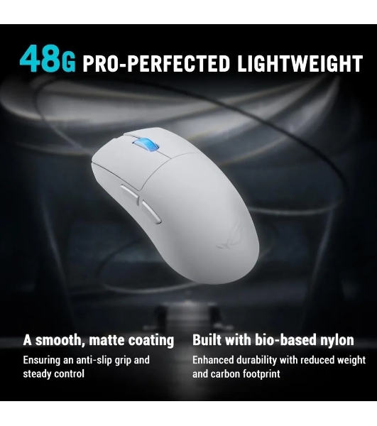 Мышь ASUS ROG ROG HARPE II ACE, 48g, Wired, 2.4GHz RF, Bluetooth 5.1, 442K DPI sensor, 5 Prograммable Buttons, White