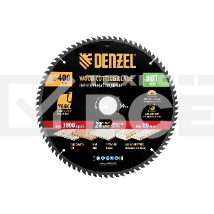 Пильный диск по дереву Denzel ф400 х 50 мм, 80 зубьев 733727