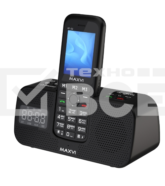 Телефон Maxvi RT-03 black + док-станция