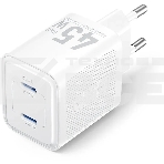 Сетевое зарядное устройство Vention на 2 порт USB С+C GaN 45W  белый, фото 1