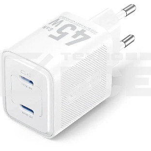 Сетевое зарядное устройство Vention на 2 порт USB С+C GaN 45W  белый