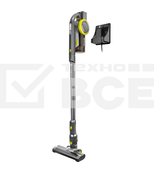 Пылесос вертикальный BRAYER BR4262 черный/желтый, питание от аккумулятора, 200 Вт, уборка сухая, пылесборник 1 л