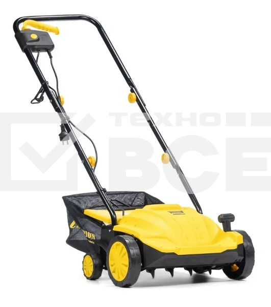 Скарификатор электрический Champion ESC1532 Мощность двигателя 1500 Вт, Напряжение сети 230,50 В, Гц, Вес c травосборником 9,3 кг, Ширина обработки 320 мм, Высота аэрации -4/0/+4/+12 мм, Высота скарификации -12/-8/-4/+4 мм, Тип/объем травосборника ткань/35 л, Регулировка высоты кошения/количество положений 4, Уровень мощности звука 96 дБ, Уровень звукового давления скарификатор/аэра 80/81 дБ, Уровень вибрации на рукоятке 3,245/3,335 (K=1,5 м/с) м/с2.