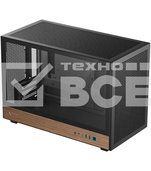 Корпус DeepCool CH260 Wood, Micro-Tower, чёрный