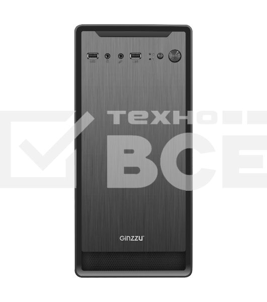 Компьютерный корпус Ginzzu B180 2*USB 2.0,AU w/o PSU