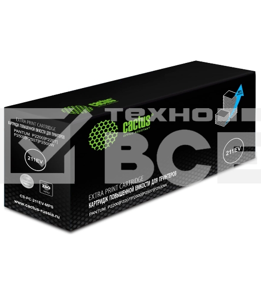 Картридж лазерный Cactus CS-PC-211EV-MPS черный (6000стр.) для Pantum P2200/P2207/P2500/P2507/P2500W/M6500/M6550/M6607