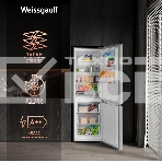 Холодильник Weissgauff WRK 185 Total NoFrost Inverter нержавеющая сталь двухкамерный 205/86л морозилка снизу, фото8