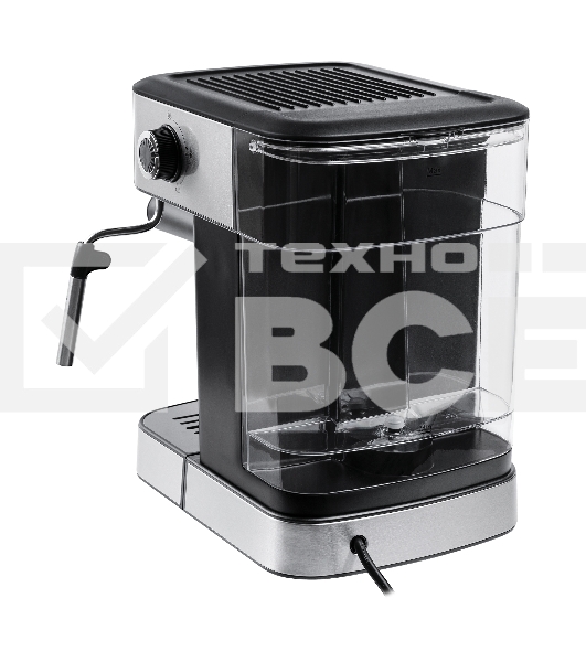 Кофеварка рожковая BBK BCM1500 черный/нержавеющая сталь, исп. кофе - молотый, 1.8 л, 1200 Вт, 20 бар