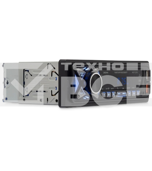 Автомагнитола Digma MCP-227B 1DIN 2x45Вт v5.0 USB 2.0 AUX 2 ПДУ