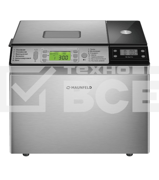 Хлебопечь Maunfeld MBM-900DSS 615 Вт, 13 программ, нержавеющая сталь