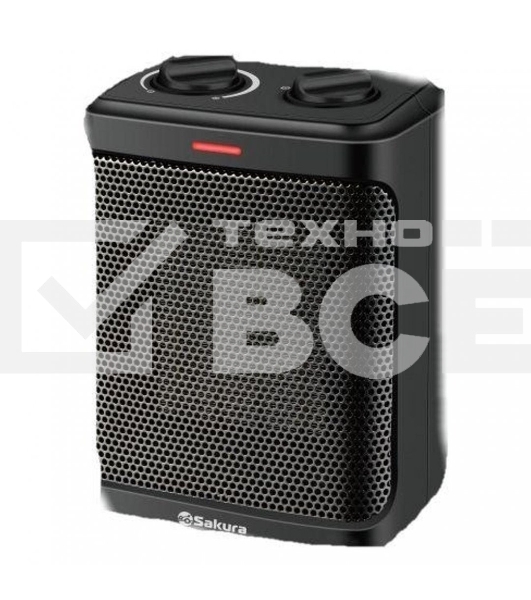 Тепловентилятор Sakura SA-0558, черный, 1500 Вт, 20 м2, термостат