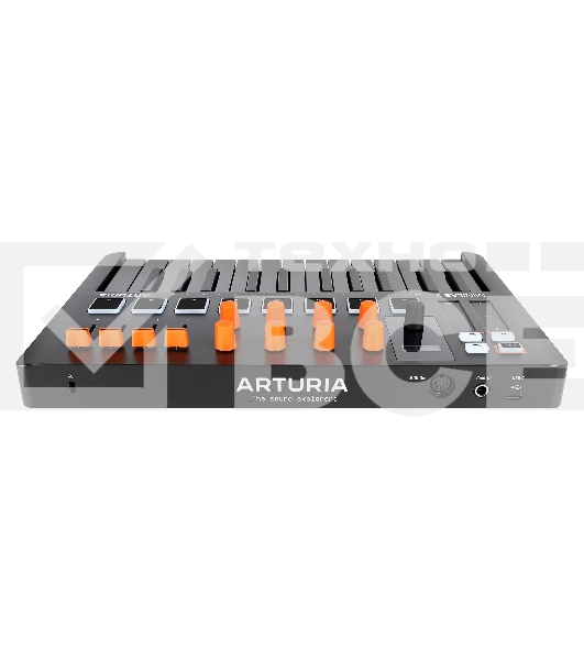Клавиатура MIDI [231507] Arturia [MiniLAB 3 Orange Edition] 25 клавиш, 8 энкодеров, 8 RGB пэдов, 8 фейдеров, дисплей, сенсорные регуляторы Pitch/Modulation, MIDI-выход, 1/4