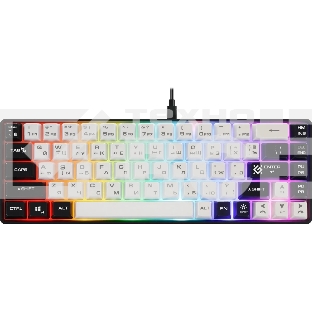 Игровая клавиатура проводная Defender Aris GK-349 RU,бел/черн,68кн+FN,радуж,1.5м