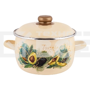 Кастрюля Appetite 1MC201P Avocado с крышкой, сферическая эмалированная 4 л