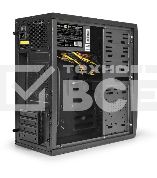 Компьютерный корпус Minitower ExeGate mEVO-7807-NPX450 (mATX, БП 450NPX 12см, 1хUSB+1хUSB 3.0, черный 1x12см с RGb подсветкой)