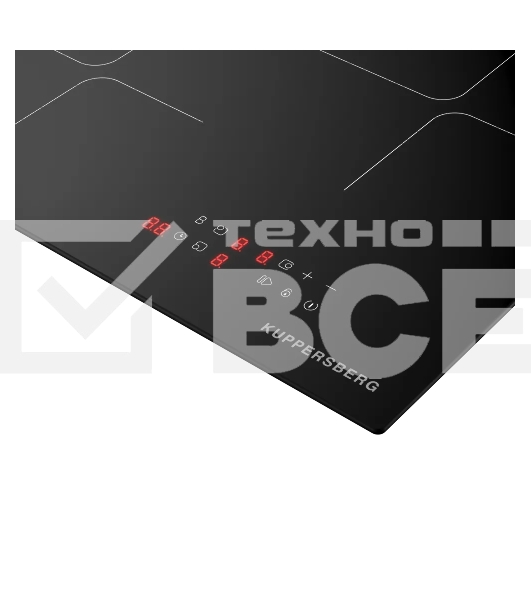 Варочная поверхность Kuppersberg ICI 406, индукция, High-Tech, 45 см, 9 уровней мощности, inverter, таймер, пауза, Booster, автоматическое отключение, сенсорное управление, автоматическое закипание, черный
