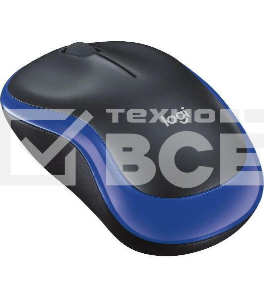 Мышь беспроводная Logitech M185 синий, 1000 dpi, радиоканал, USB, кнопки - 3