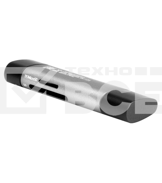 Кард-ридер Digma CR-СU2520-G/серый/SD/TF/micro-SD/micro-SDXC/miсro-SDHC/USB 2.0/Type-C/алюминий