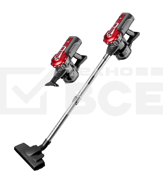 Пылесос вертикальный BRAYER BR4268 серый/красный, питание от сети, 185 Вт, уборка сухая, пылесборник 0,8 л