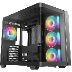 Корпус DeepCool CG530U 4F Black, Midi-Tower, чёрный, 4 x 120 мм, фото 1