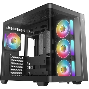 Корпус DeepCool CG530U 4F Black, Midi-Tower, чёрный, 4 x 120 мм