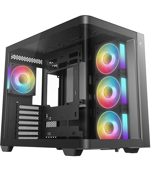 Корпус DeepCool CG530U 4F Black, Midi-Tower, чёрный, 4 x 120 мм