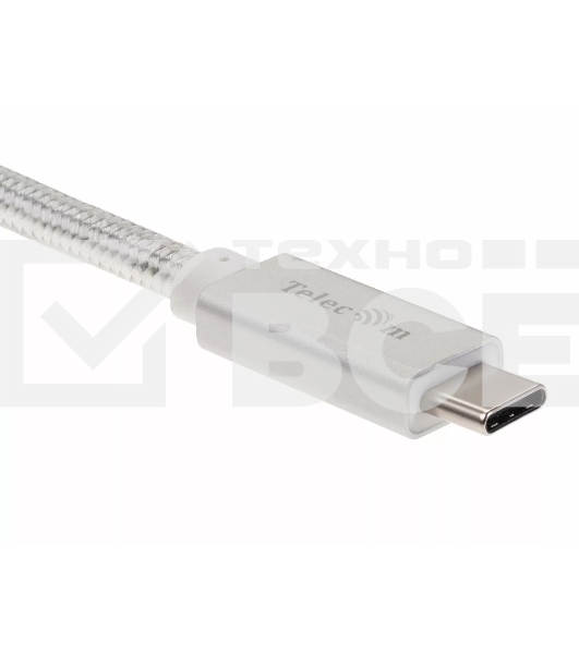 Кабель USB 3.1 Type Cm -- Cm IC 5А 10Gbs длина 1M, Telecom <TC420S> серебряный