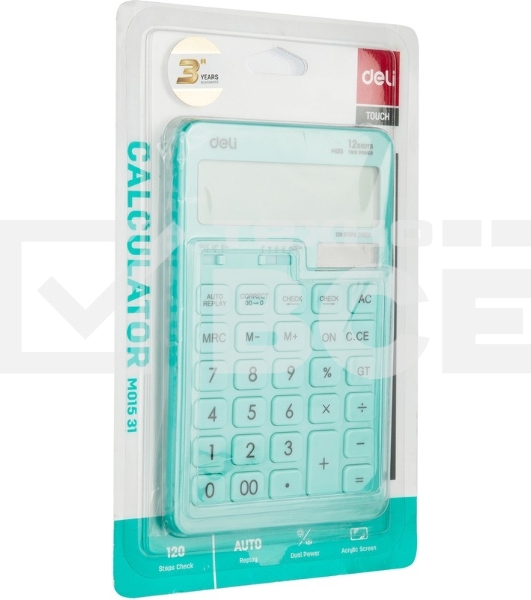 Калькулятор настольный Deli Touch EM01531 голубой 12-разр.