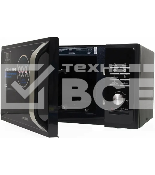 Микроволновая печь Samsung MS23F302TAK черный, 23 л, 800 Вт, переключатели - поворотный тактовый механизм/кнопки