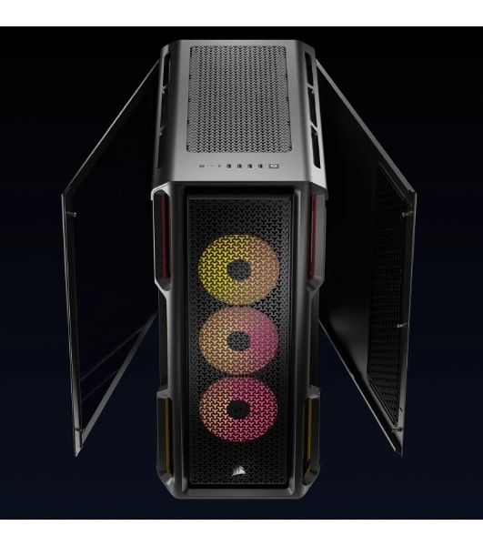 Корпус без блока питания Case Corsair iCUE LINK 5000T LX RGB, Midi-Tower, TG, 3x120мм RGB, 4xUSB-A 3.2, 1xUSB 3.2 Type-C, E-ATX, ATX, mATX, mITX Black