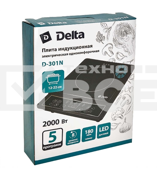 Плита индукционная DELTA D-301N черный