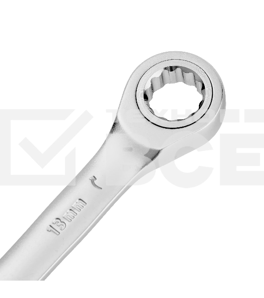 Ключ комбинированный трещоточный Denzel 14707 13 мм, CrV, матовый хром