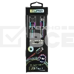 Кабель Qumo, USB 2.0-Type C, 1м, 5/9/12В, 5A, 22.5Вт (Huawei FCP и SCP), опл. металл. пружинка, кон. металл, rainbow, фото3