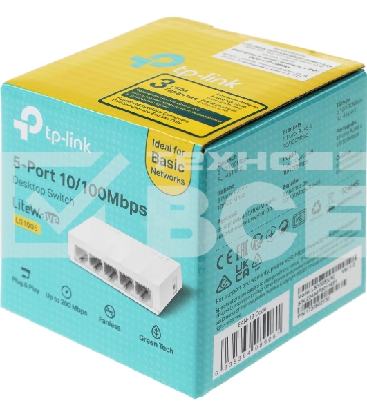Коммутатор TP-Link LS1005, 5 портов Ethernet 100 Мбит/с