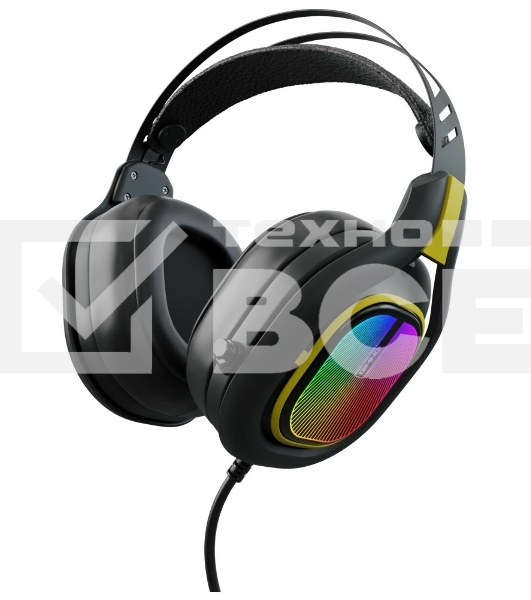 Гарнитура GMNG HS-L630G чёрный/жёлтый, проводная, подсветка