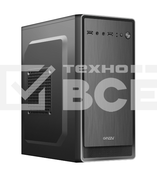 Компьютерный корпус Ginzzu B180 2*USB 2.0,AU w/o PSU