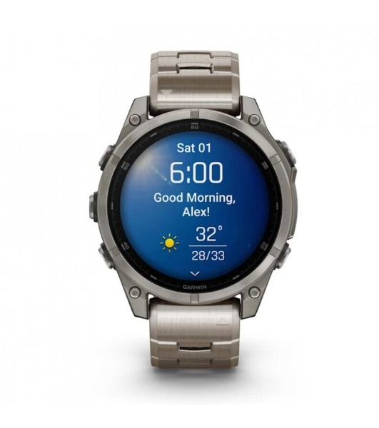 Умные часы Garmin Fenix 8 1.4' AMOLED, Wi-Fi, Bluetooth, NFC, 100м, титановый серый / титановый