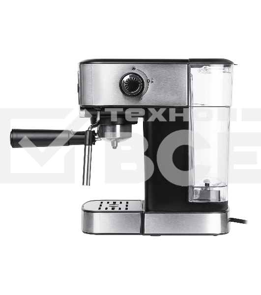 Кофеварка рожковая BBK BCM1500 черный/нержавеющая сталь, исп. кофе - молотый, 1.8 л, 1200 Вт, 20 бар