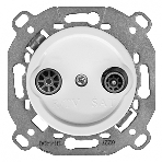 Розетка Bironi TV/R-SAT оконечная (скрытый монтаж) Шедель Бриз белый матовый, фото 1