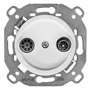 Розетка Bironi TV/R-SAT оконечная (скрытый монтаж) Шедель Бриз белый матовый